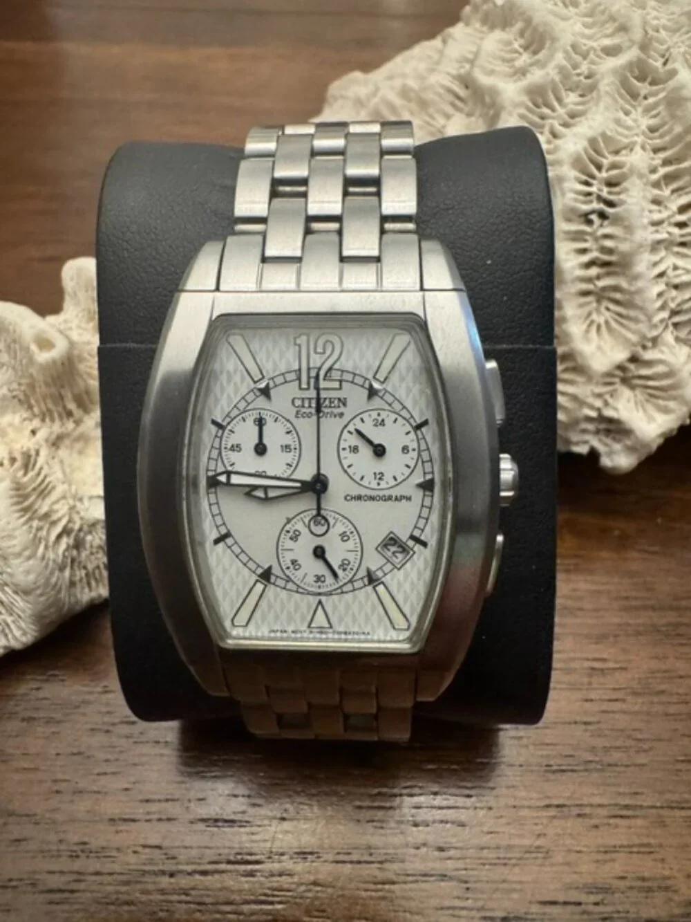 VINTAGE - Citizen Men's Eco-Drive Tonneau Chronograph - AS IS